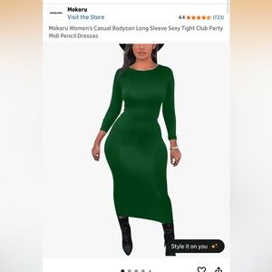 Women's Green Bodycon Midi Dress